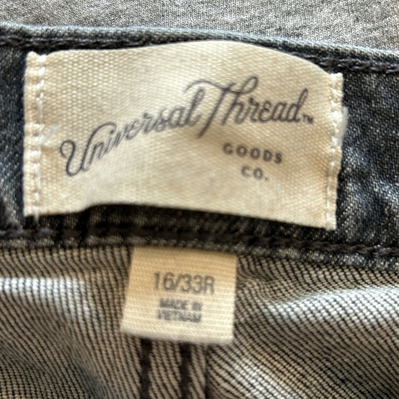 WJ2.  Universal Thread vintage straight jeans Sz 16/33R, rise 13, ins 28 - Picture 3 of 3
